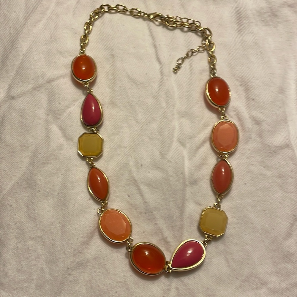 Talbots Necklace Orange, Pink, Cream